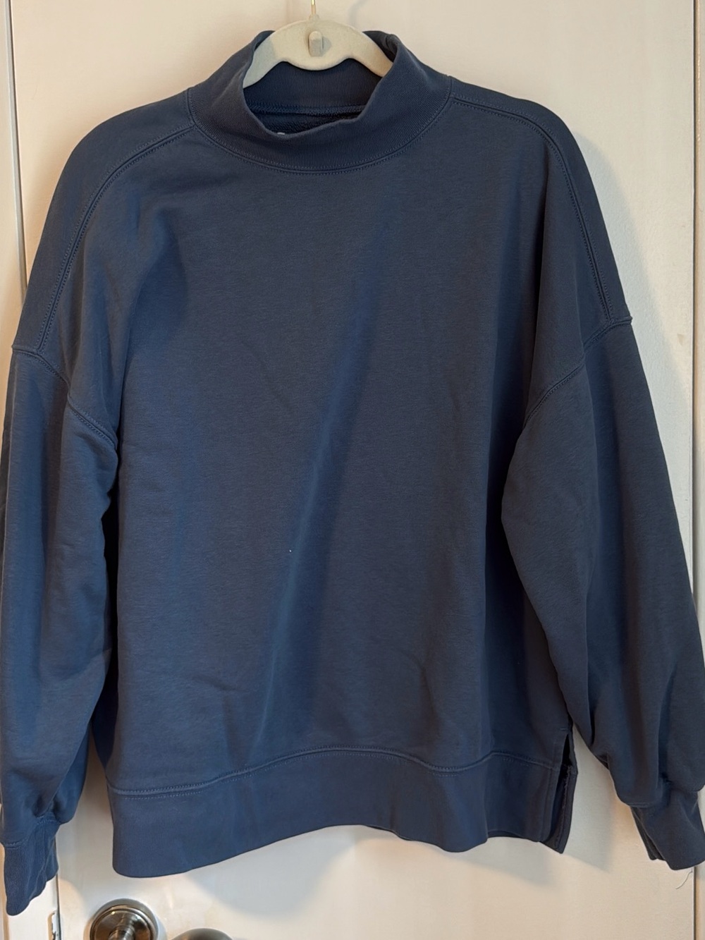 American Eagle Mock Neck Pullover Sweater - Slate Blue